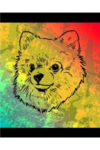 Pomeranian Color Burst Notebook