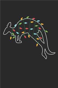 Kangaroo with Christmas Lights - Christmas Notebook - Kangaroo Diary - Animal Journal - Christmas Gift for Animal Lover