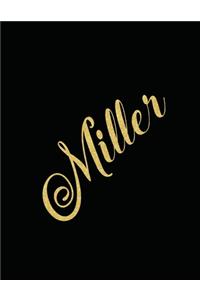 Miller Personalized Minimalist Grid Notebook - 8.5x11 100 grid pages- Matte Miller Personalized Matte Silk Cover with sturdy white pages notebook