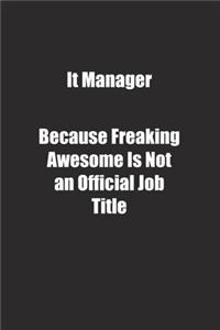 It Manager Because Freaking Awesome Is Not an Official Job Title.