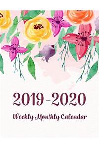 2019-2020 Weekly Monthly Calendar