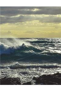 Waves Notebook Large Size 8.5 x 11 Ruled 150 Pages