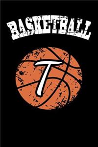 T Monogram Initial Basketball Journal