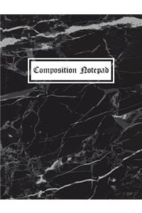 Composition Notepad: Black Marble 140 Lined Page 7.44
