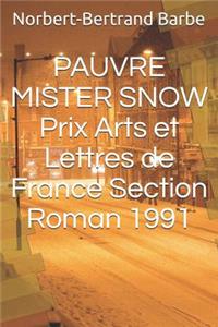 PAUVRE MISTER SNOW Prix Arts et Lettres de France Section Roman 1991