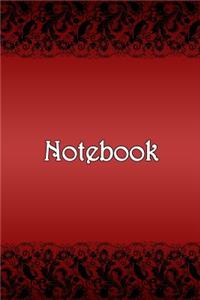 Notebook: Lace Black, Red Bg - Bespoke, Personalised Notebook. Contact Us If You Would Like Your Own Image, Name or Other Text on a Book.