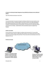 A Tutorial on Interfacing the Object Management Group (Omg) Data Distribution Service (Dds) with LabVIEW