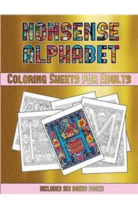 Coloring Sheets for Adults (Nonsense Alphabet)