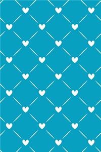 Bullet Journal Notebook White Quilted Hearts Pattern 6