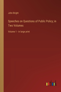 Speeches on Questions of Public Policy; in Two Volumes
