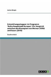 Entwicklungsetappen im Programm 'Kulturhauptstadt Europas'. Ein Vergleich zwischen den Konzepten von Weimar (1999) und Essen (2010)