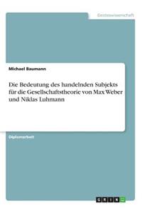 Bedeutung des handelnden Subjekts für die Gesellschaftstheorie von Max Weber und Niklas Luhmann