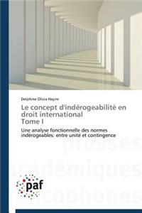 Concept d'Indérogeabilité En Droit International Tome I