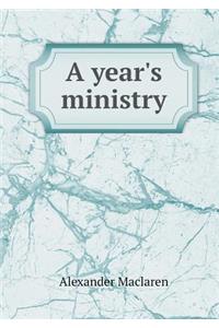 A year's ministry