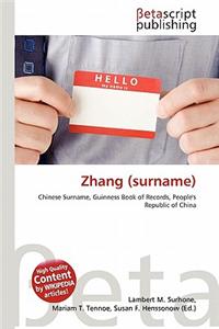 Zhang (Surname)