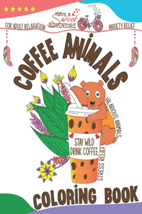 Coffee Animals Coloring Book