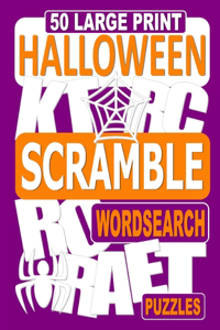 50 Large Print Halloween Scramble Word Search Puzzles