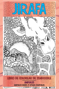 Libro de colorear de Zendoodle - Animales bebés y otras criaturas - Animales - Jirafa