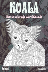 Livre de coloriage pour débutants - Mandala - Animal - Koala