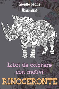 Libri da colorare con motivi - Livello facile - Animale - Rinoceronte