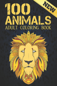 100 Animals Adult Coloring Book New