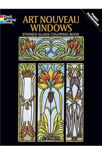 Art Nouveau Windows Stained Glass Coloring Book