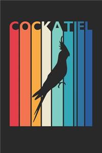 Vintage Cockatiel Notebook - Gift for Animal Lover - Colorful Cockatiel Diary - Retro Cockatiel Journal