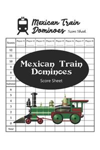 Mexican Train Dominoes Score Sheet