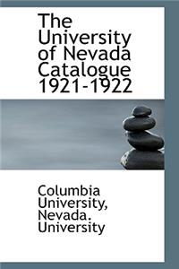 The University of Nevada Catalogue 1921-1922