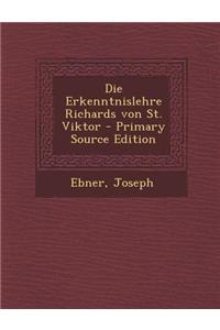 Die Erkenntnislehre Richards Von St. Viktor