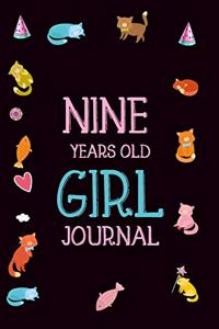 Nine Year Old Girl Journal: Blank and Wide Ruled Journal for Little Girls; 9 Year Old Birthday Girl Gift, 9th birthday notebook, A cute little gift for your daughter