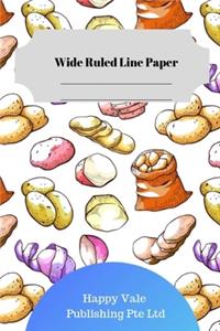 Cute Potato Wide Ruled Line Paper