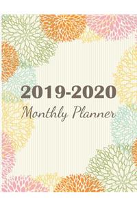 2019-2020 Monthly Planner: 2 Years Calendar Schedule + Yearly, Monthly and Weekly Organizer with Journal Notebook - Colorful Floral Design