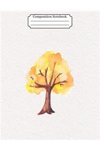 Composition Notebook Watercolor Tree Design Vol 15