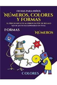 Fichas para niños (Libros para niños de 2 años - Libro para colorear números, colores y formas)