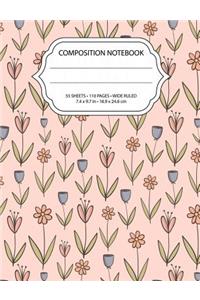 Flowers Seamless Pattern Composition Notebook