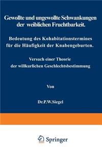 Gewollte und ungewollte Schwankungen der weiblichen Fruchtbarkeit Bedeutung des Kohabitationstermines für die Häufigkeit der Knabengeburten