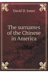 The surnames of the Chinese in America