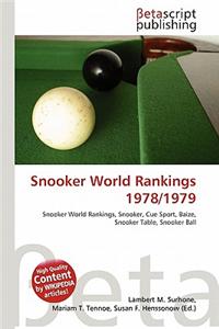 Snooker World Rankings 1978/1979