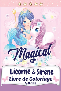 Licornes et sirène Livre de Coloriage