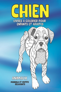 Livres à colorier pour enfants et adultes - Mandala et motifs relaxants - Animaux - Chien