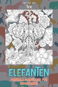 Mandala Malbücher für Erwachsene - Grosse A4 - Tier - Elefanten
