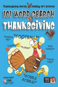 Thanksgiving Word Search Book for Kids Ages 4-8