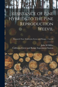 Resistance of Pine Hybrids to the Pine Reproduction Weevil; no.68