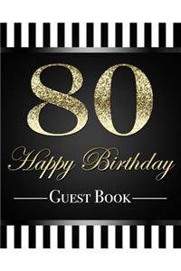 80 Happy Birthday Guest Book