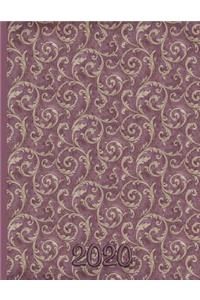Wallpaper Damask Design - Mauve and Gold