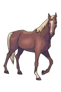 Horse Illustration School Composition Book Equine Walking Sorrel Horse