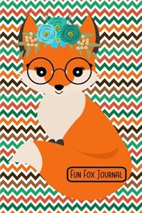 Fun Fox Journal: 6 x 9 Cute Red Fox Themed Journal Wide Ruled Notebook For All Your Home, School And Business Note Needs