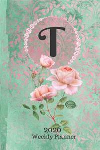 Plan On It 2020 Weekly Calendar Planner 15 Month Pocket Appointment Notebook - Monogram Letter T