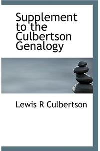Supplement to the Culbertson Genalogy